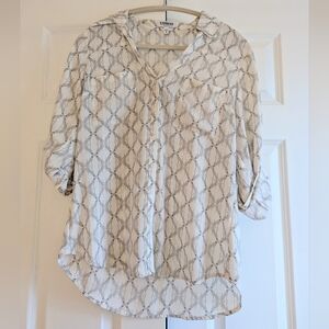 Express Women's Greyhound Geometric Patterned Top